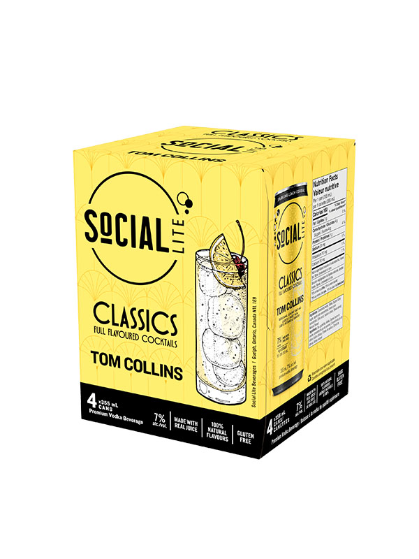 Social Lite Tom Collins 4x355ml Slim Can