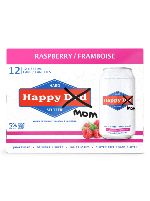 Happy Dad Hard Seltzer Raspberry 12 Pack