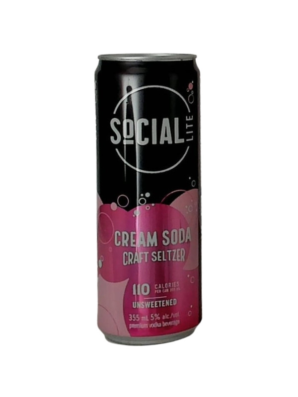 Social Lite Cream Soda Craft Seltzer 6c